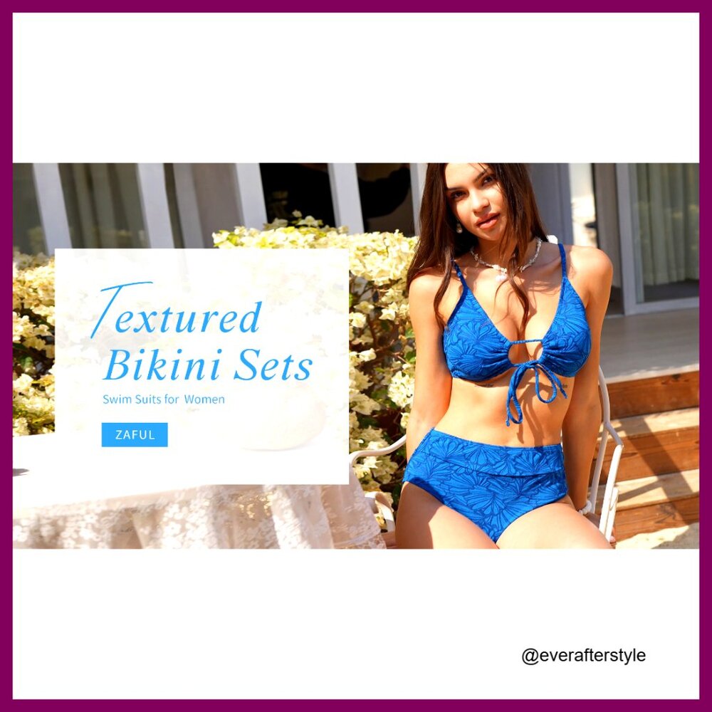 Polyester Elastane Blend Bikini Set High Waisted … - image 7